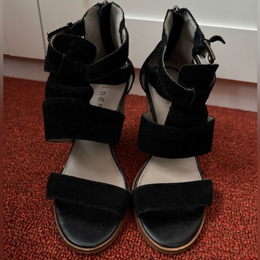 Suede Black Heel